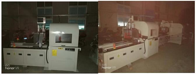 鋁型材切割機(jī)DS-A800用于汽車坐墊支架切割，精度15個(gè)絲，粗糙度2A